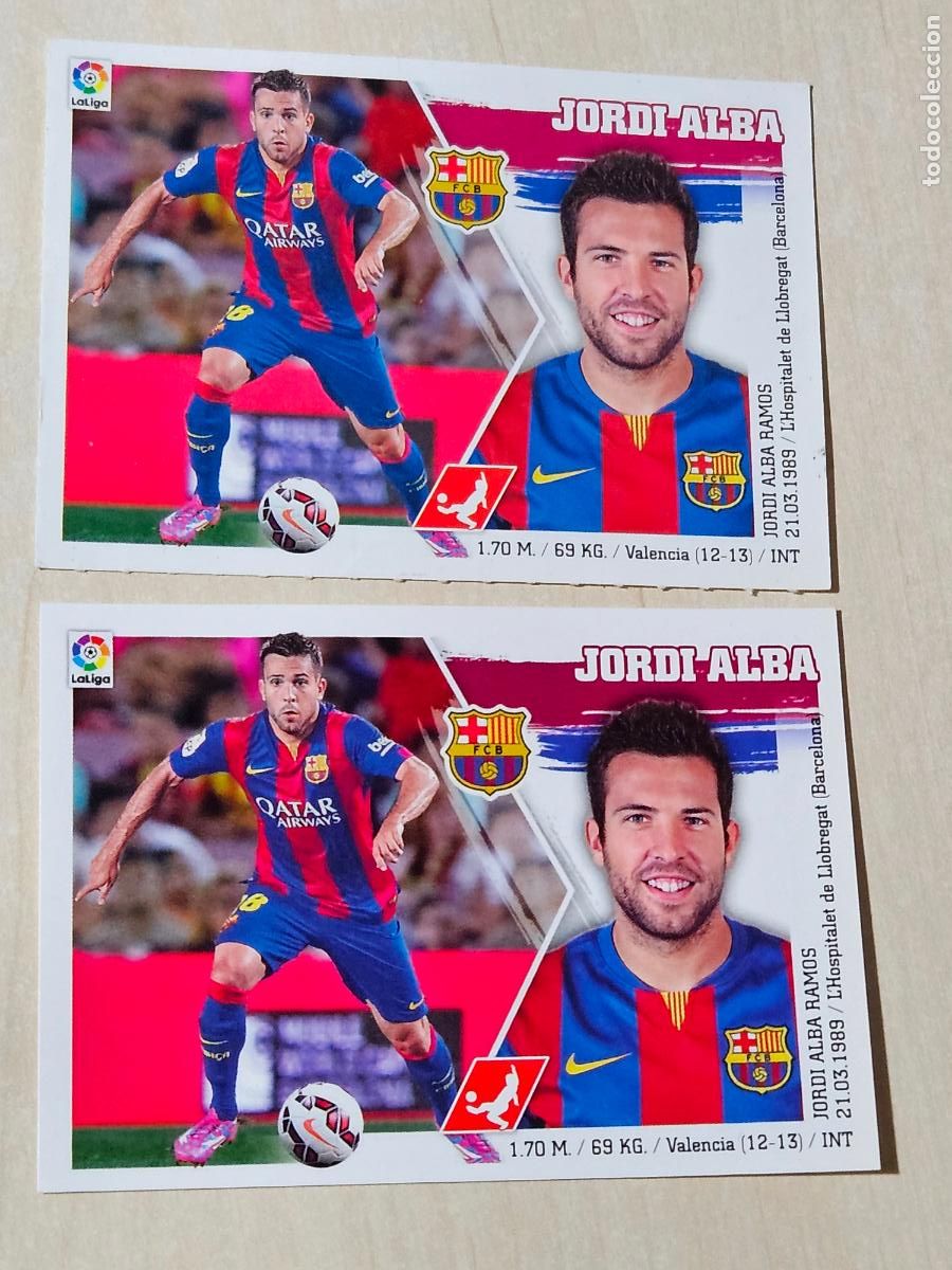 Figurine di Calcio: N&ordm; 10 JORDI ALBA - ESTE 2015 2016 - 15 16 - CROMO SIN PEGAR - BARCELONA - DOBLE VERSION