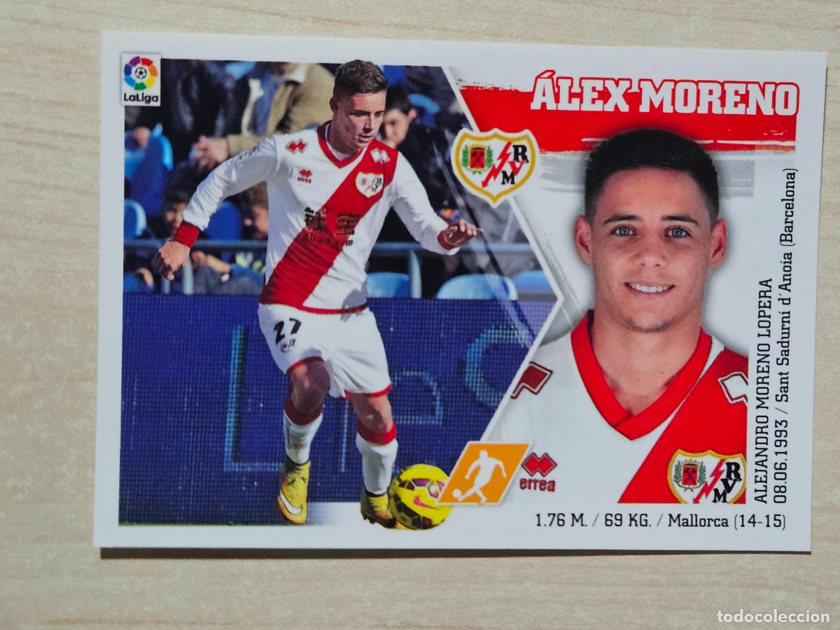 Football Stickers: N&ordm; 16 ALEX MORENO - ESTE 2015 2016 - 15 16 - CROMO SIN PEGAR - RAYO VALLECANO