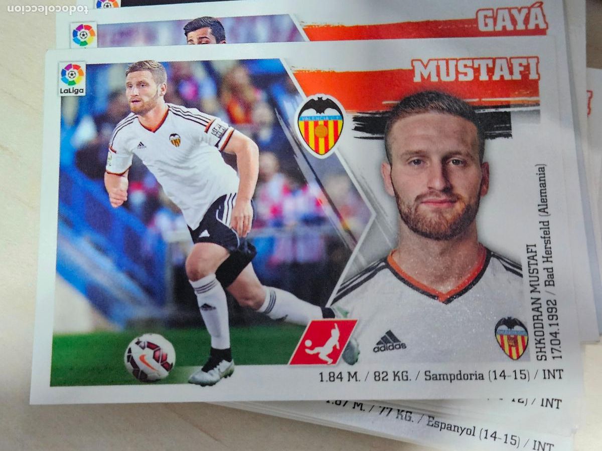Cromos de f&uacute;tbol: N&ordm; 8 MUSTAFI - ESTE 2015 2016 - 15 16 - CROMO SIN PEGAR - VALENCIA