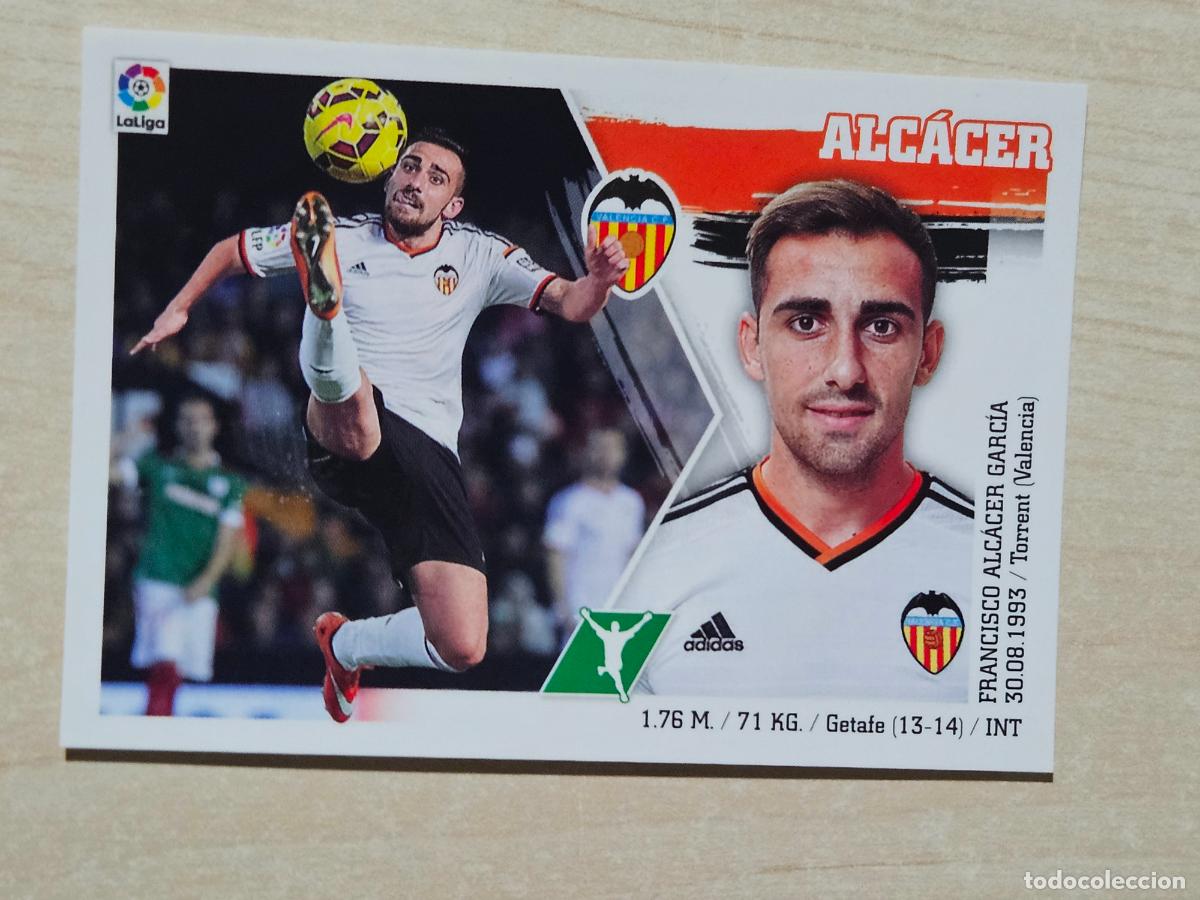 Football Stickers: N&ordm; 17 ALCACER - ESTE 2015 2016 - 15 16 - CROMO SIN PEGAR - VALENCIA