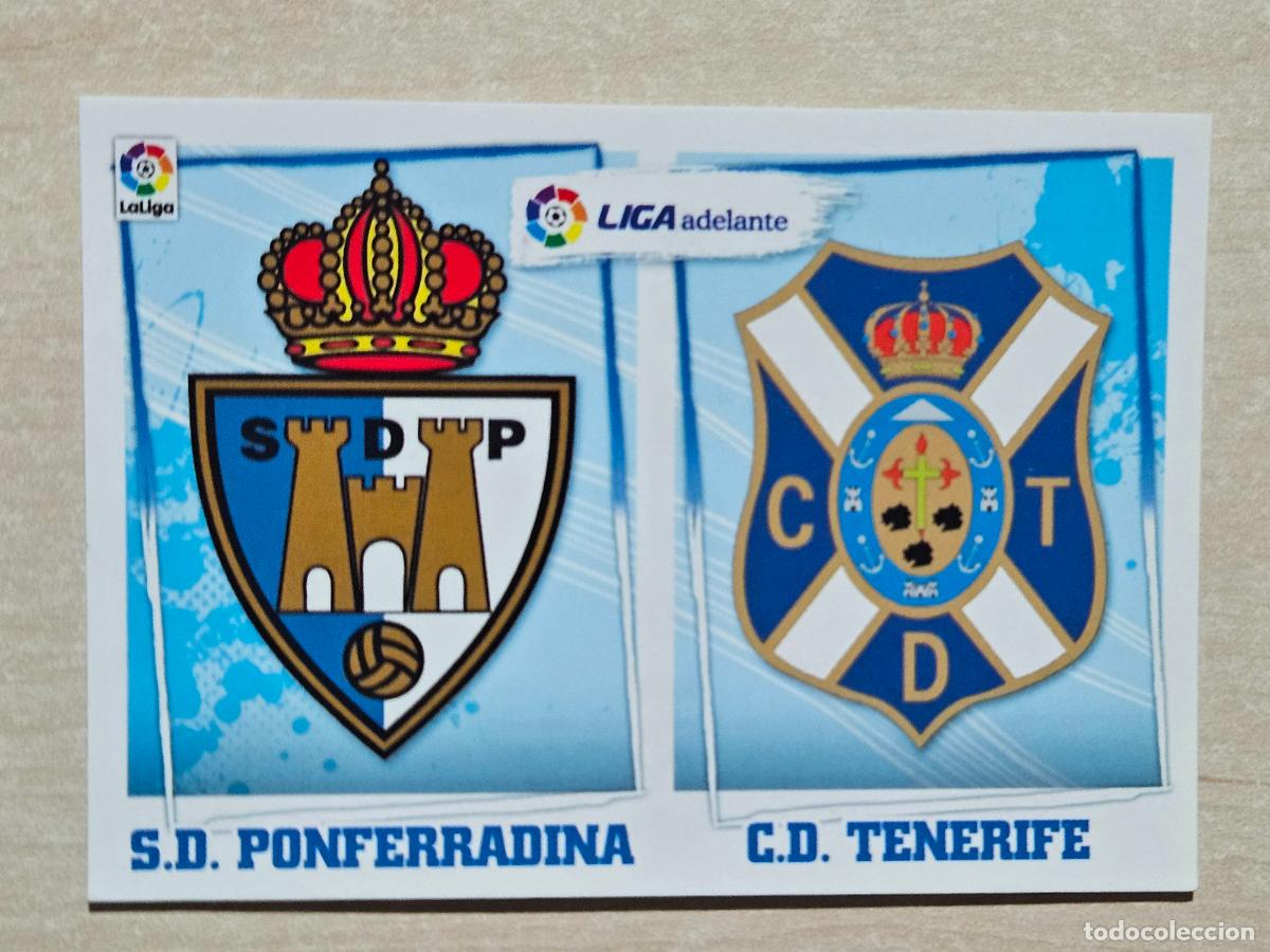Football Stickers: N&ordm; 10 ESCUDO 2&ordf; DIVISION - ESTE 2015 16 - 15 16 - CROMO SIN PEGAR - PONFERRADINA TENERIFE