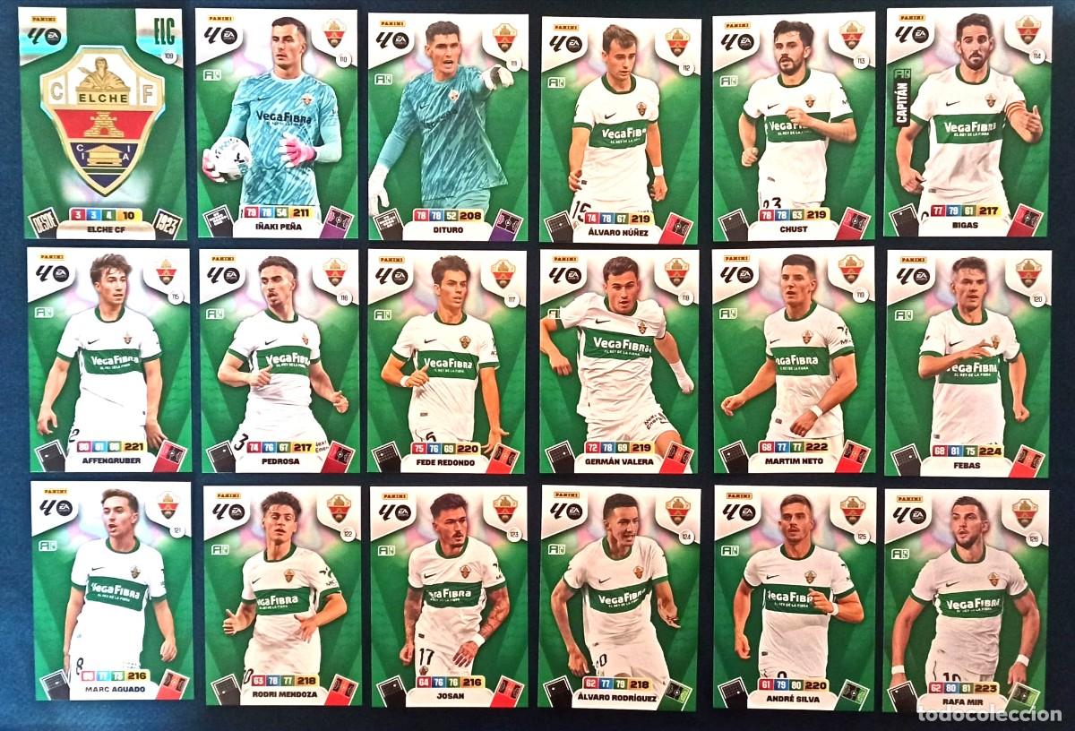 Football Stickers: PACK 23 ELCHE PRIMERA EDICION COMPLETA ADRENALYN 25 26 2025 2026 PANINI INFLUENCER DIAMANTE