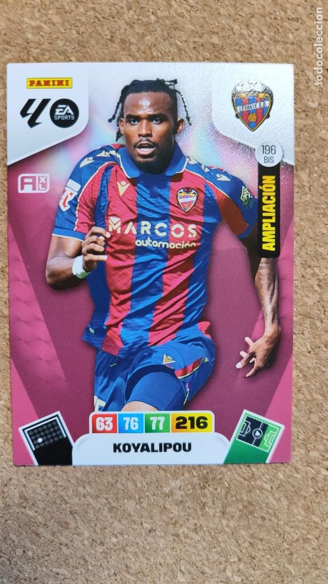 Football Stickers: ADRENALYN XL LA LIGA 25/26 CARD AMPLIACION KOYALIPOU LEVANTE # 196BIS PANINI