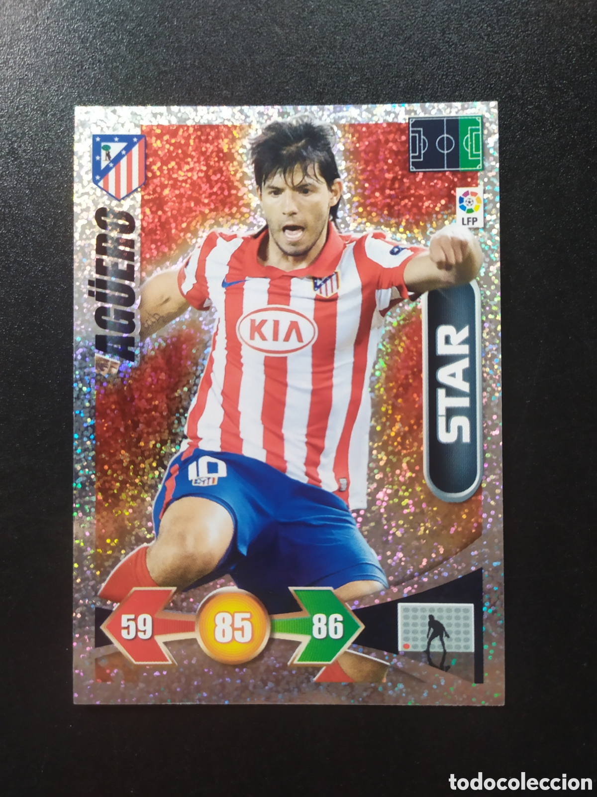 Cromos de f&uacute;tbol: Adrenalyn 2009 2010 09 10 panini Aguero star brillantina gruesa Atl&eacute;tico Madrid