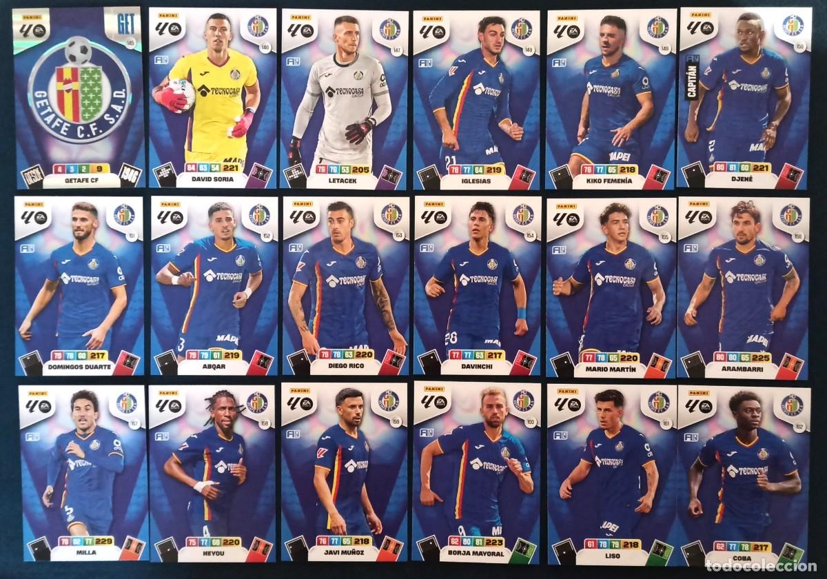 Cromos de f&uacute;tbol: PACK 24 GETAFE PRIMERA EDICION COMPLETA ADRENALYN 25 26 2025 2026 PANINI GUANTES ORO DIAMANTE
