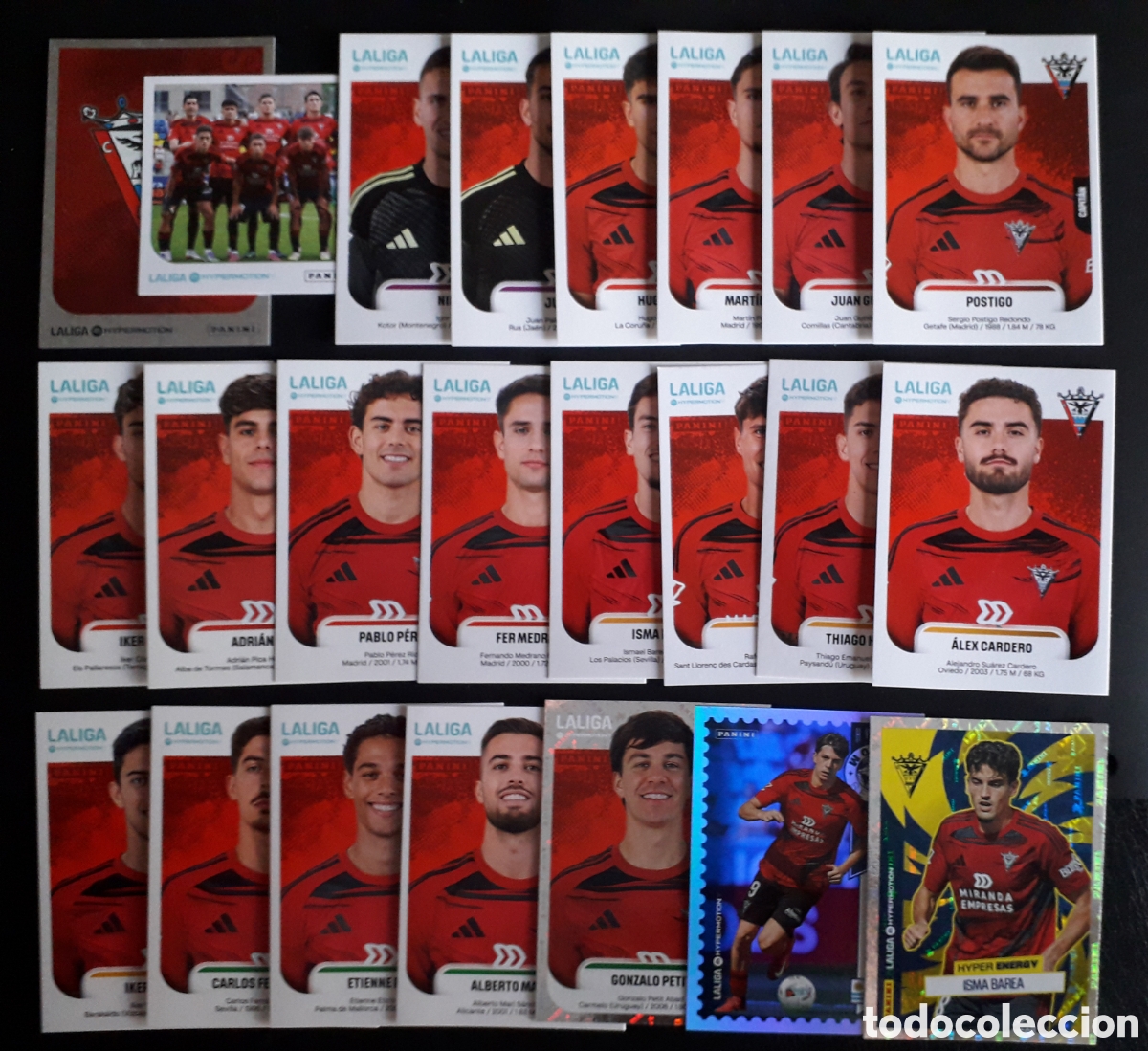 Cromos de F&uacute;tbol: 23 CROMOS MIRAND&Eacute;S LALIGA HYPERMOTION 25 26 2025 2026 PANINI EQUIPO COMPLETO CON ESPECIALES