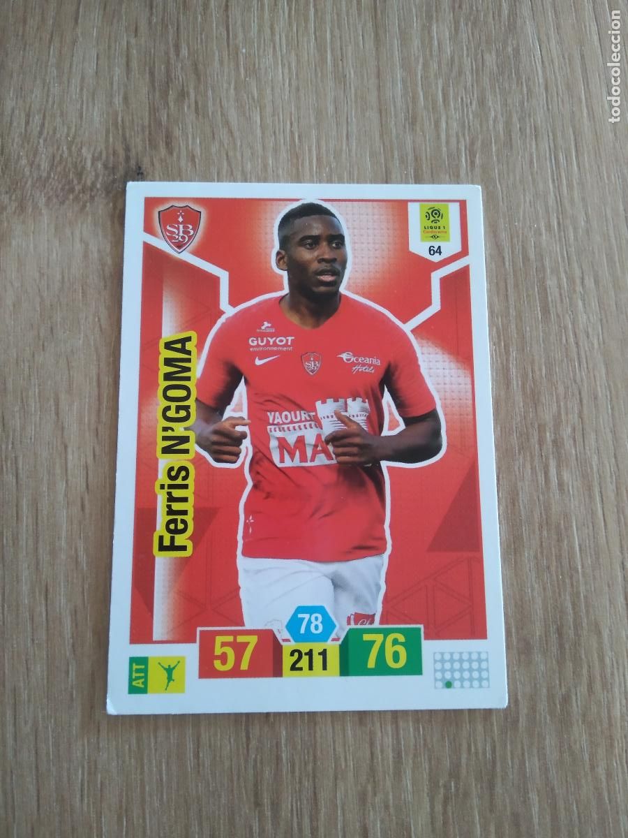 Cartes &agrave; collectionner de Football: 64 FERRIS N'GOMA Stade Brestois CROMO FUTBOL PANINI LIGUE 1 FOOT 19-20 FRANCIA ADRENALYN 2019-2020