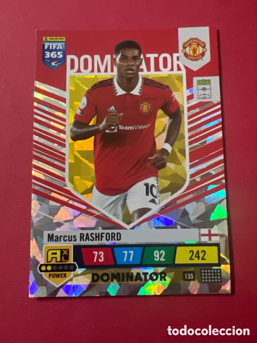 Figurine di Calcio: C306. Marcus Rashford n&deg;135 DOMINATOR Adrenalyn XL Fifa 365 2023