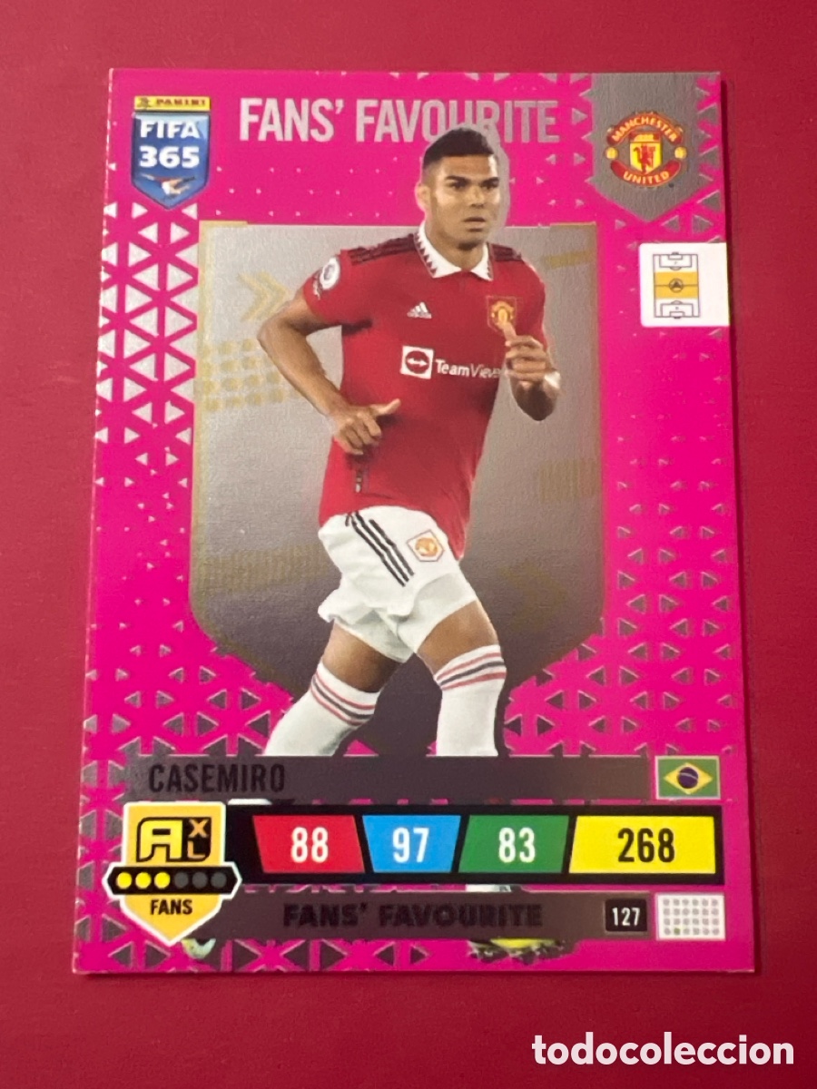 Fu&szlig;ball-Sticker: 127 FANS' Favourite CASEMIRO Manchester United BRASIL Panini adrenalyn FIFA 365 2022 2023 22 23