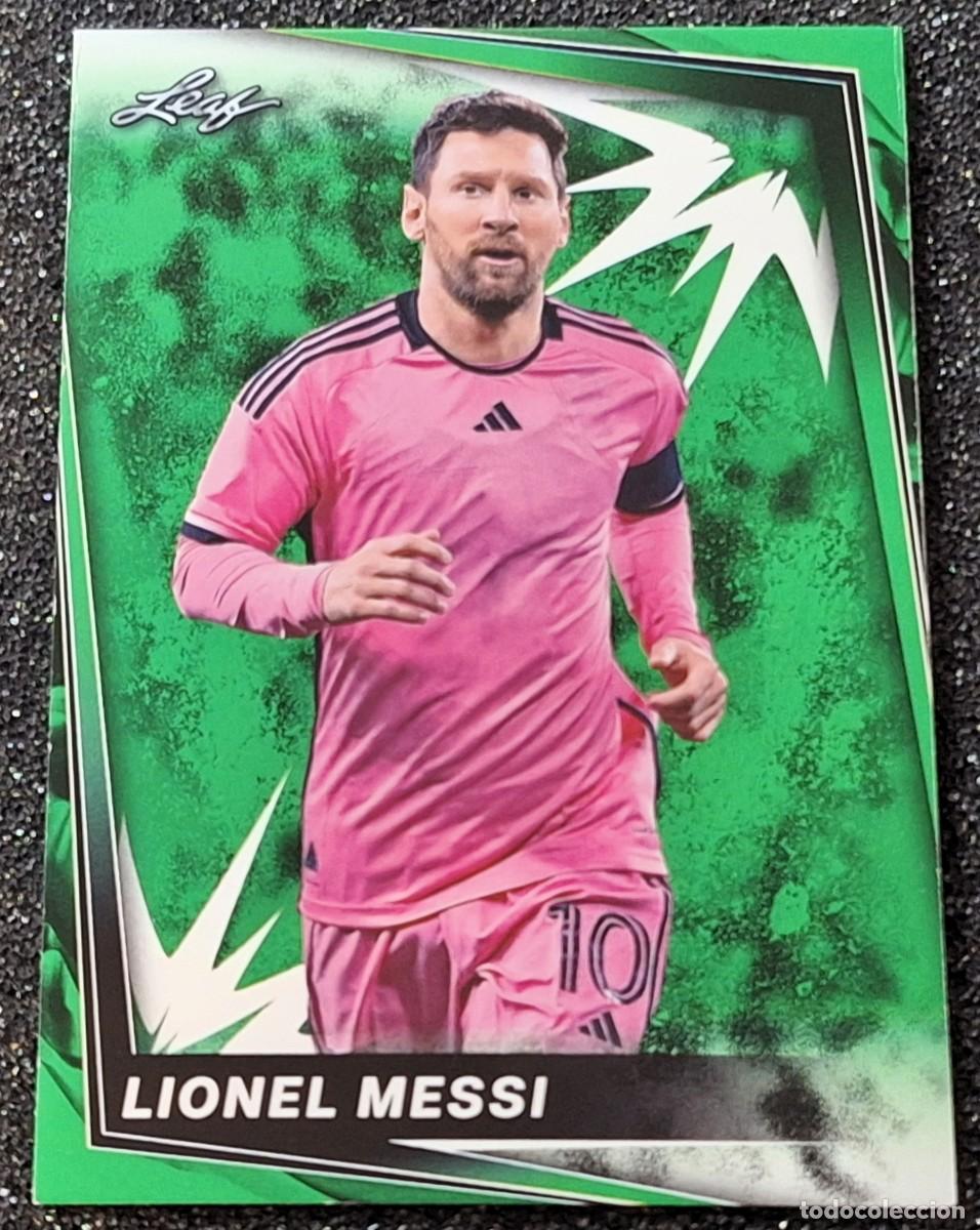 Cromos de F&uacute;tbol: Lionel Messi Inter Miami Leaf Soccer 2024 Green Parallel