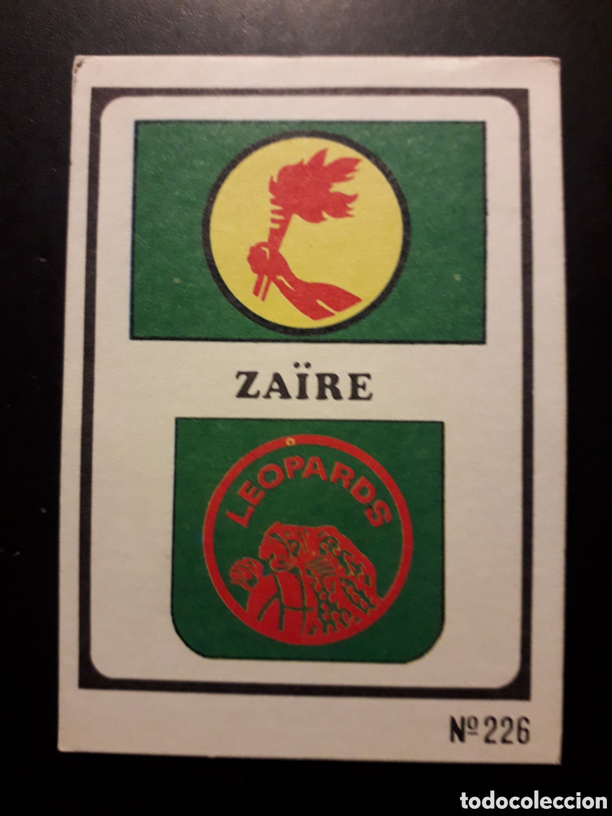 Cromos de F&uacute;tbol: ESCUDO BANDERA ZAIRE N&deg; 226 F&Uacute;TBOL MUNICH 1974 74 RUIZ ROMERO SIN PEGAR PEDIDO M&Iacute;NIMO 3&euro;