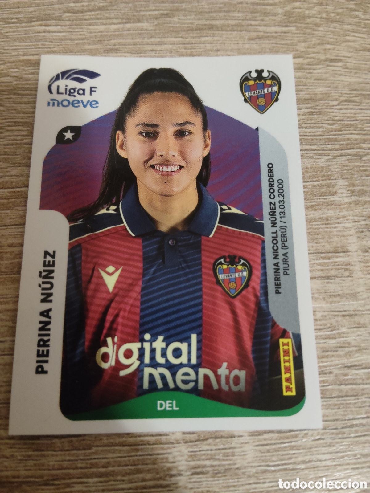 Cromos de F&uacute;tbol: Panini liga F Moeve 2025 2026 25 26 240 Pierina N&uacute;&ntilde;ez Levante