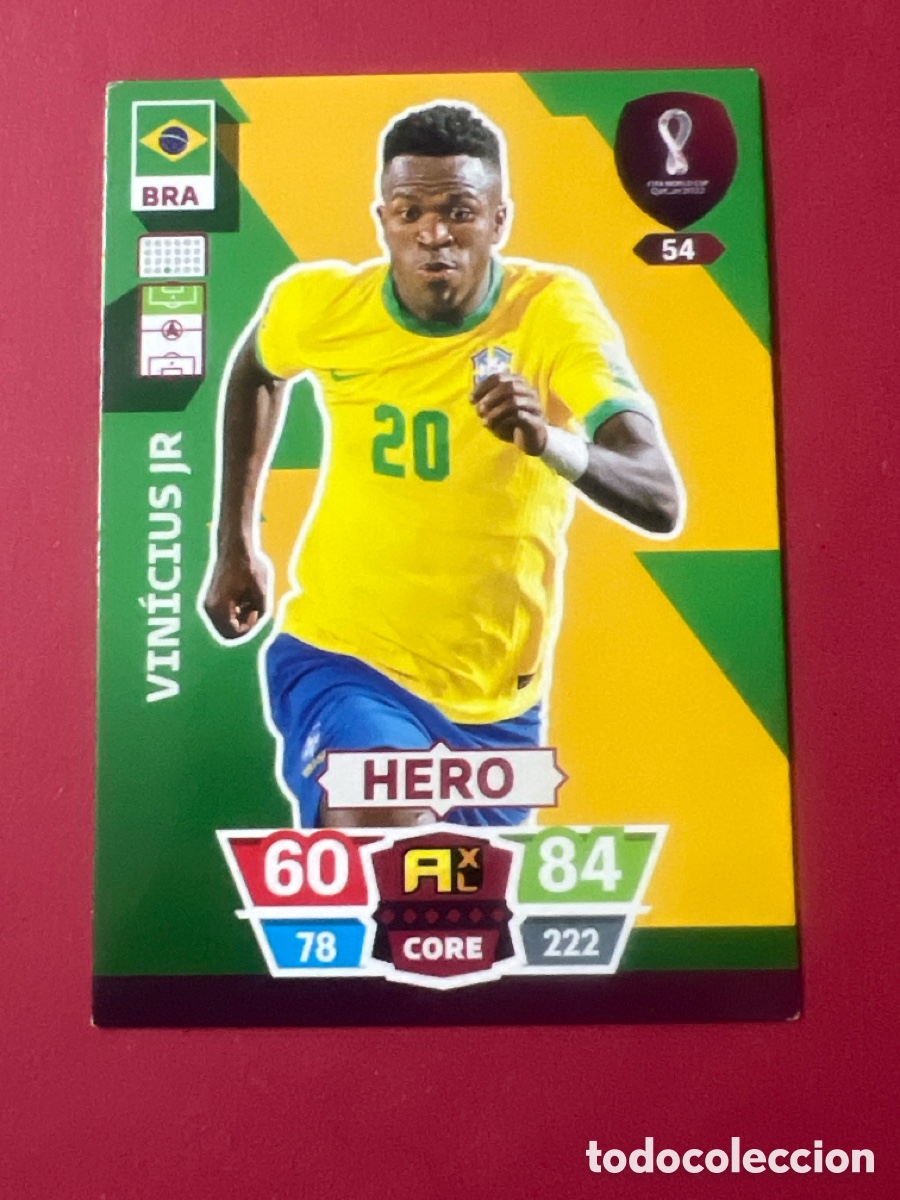 Fu&szlig;ball-Sticker: C445. Vinicius -- n&ordm; 54 -- Brasil -- Hero -- Mundial de F&uacute;tbol Qatar 2022 -- Adrenalyn -- Panini