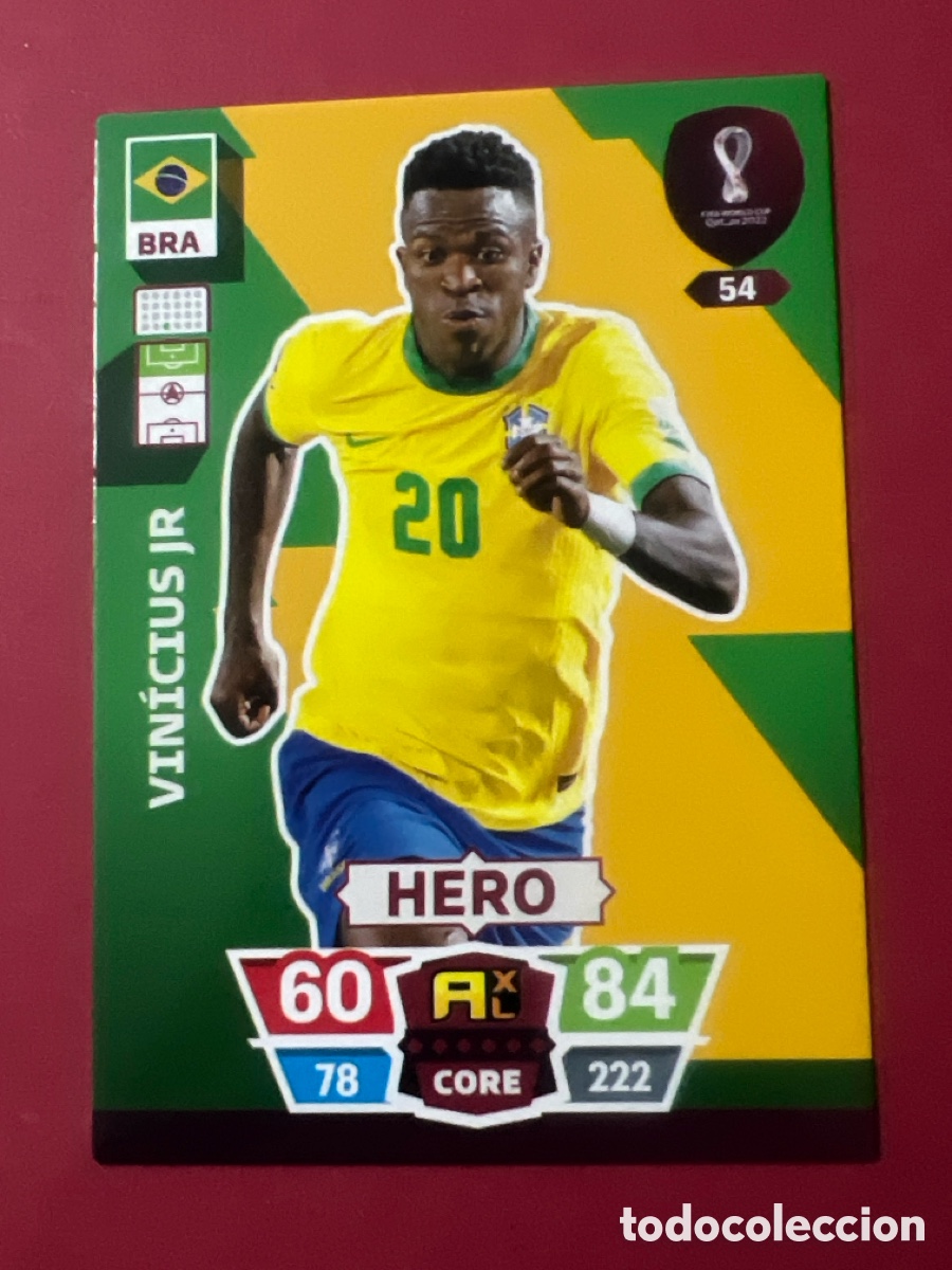 Fu&szlig;ball-Sticker: C476. Vinicius -- n&ordm; 54 -- Brasil -- Hero -- Mundial de F&uacute;tbol Qatar 2022 -- Adrenalyn -- Panini