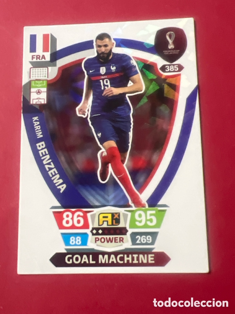 Cromos de F&uacute;tbol: C500z. 385 BENZEMA FRANCIA GOAL MACHINE ADRENALYN XL MUNDIAL WORLD CUP QATAR 2022 PANINI 22