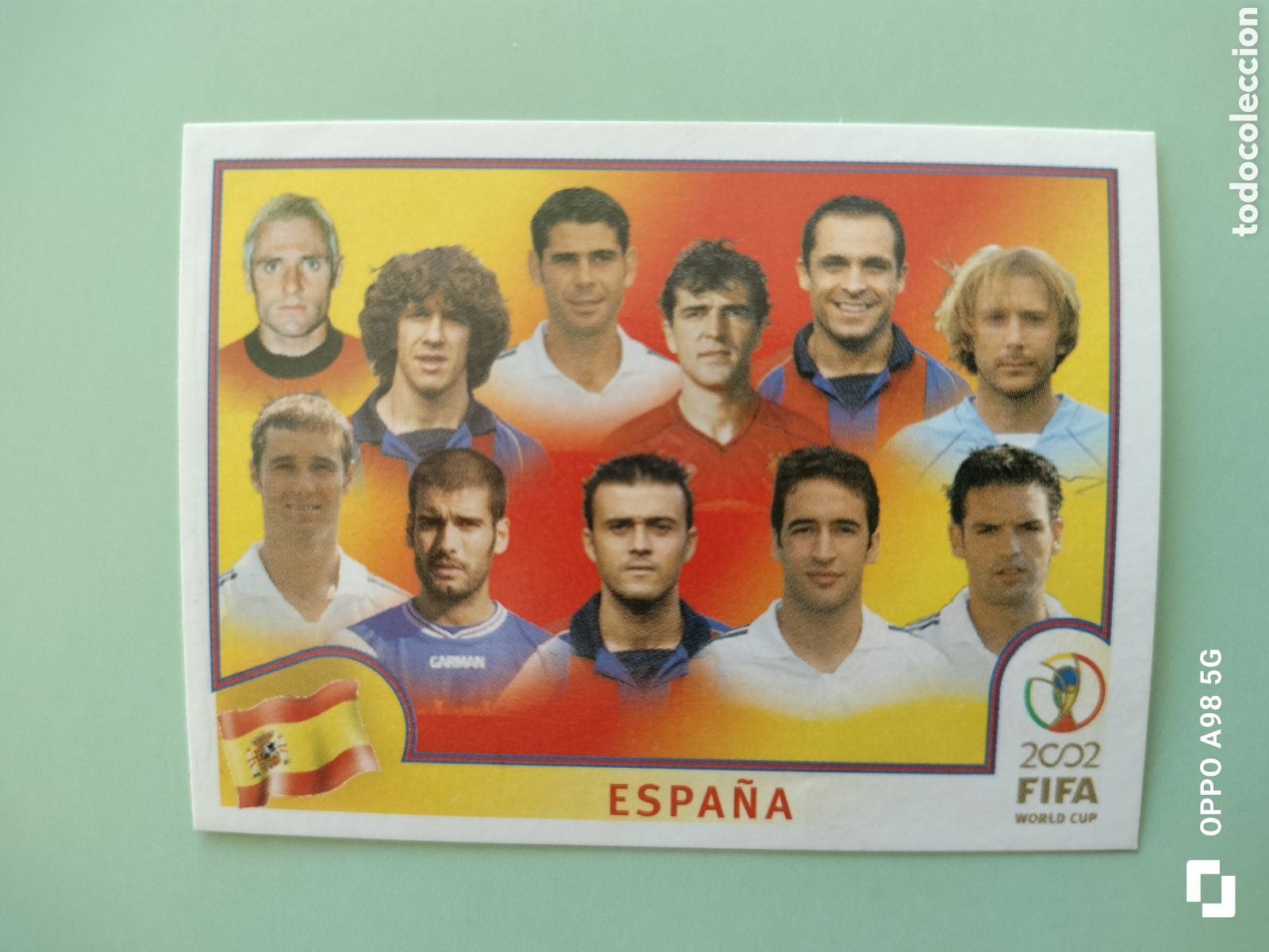 Cromos de Futebol: Cromo 97 selecci&oacute;n espa&ntilde;ola mundial 2002 02 Korea y Jap&oacute;n Panini