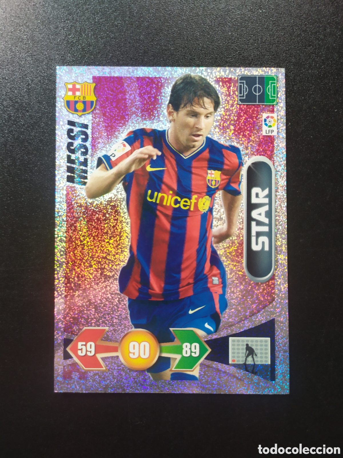 Cromos de F&uacute;tbol: Adrenalyn 2009 2010 09 10 panini Messi star brillantina fina Barcelona
