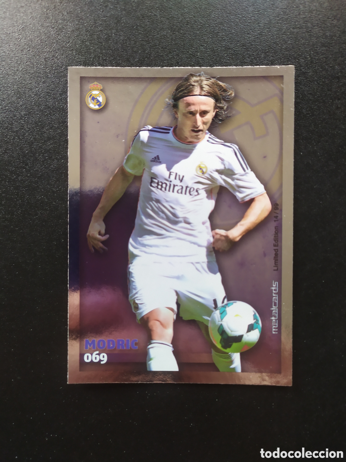 Cromos de F&uacute;tbol: Mundicromo fichas Liga 2014 2015 14 15 Modric metalcards limited edition 14/99 n&deg; 69 Real Madrid