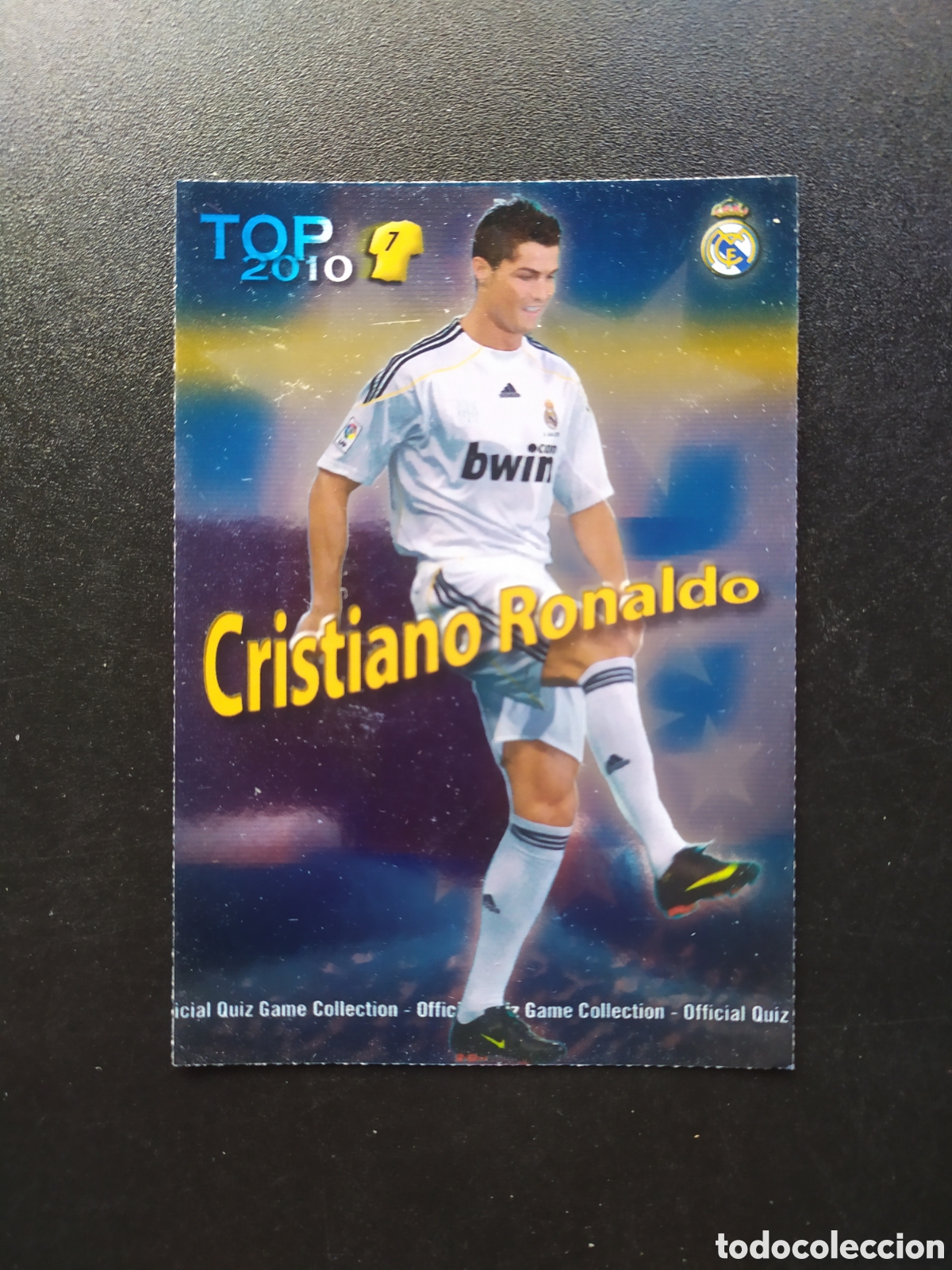 Cromos de F&uacute;tbol: Mundicromo fichas Liga 2009 2010 09 10 Cristiano Ronaldo top fondo azul n&deg; 596 Real Madrid