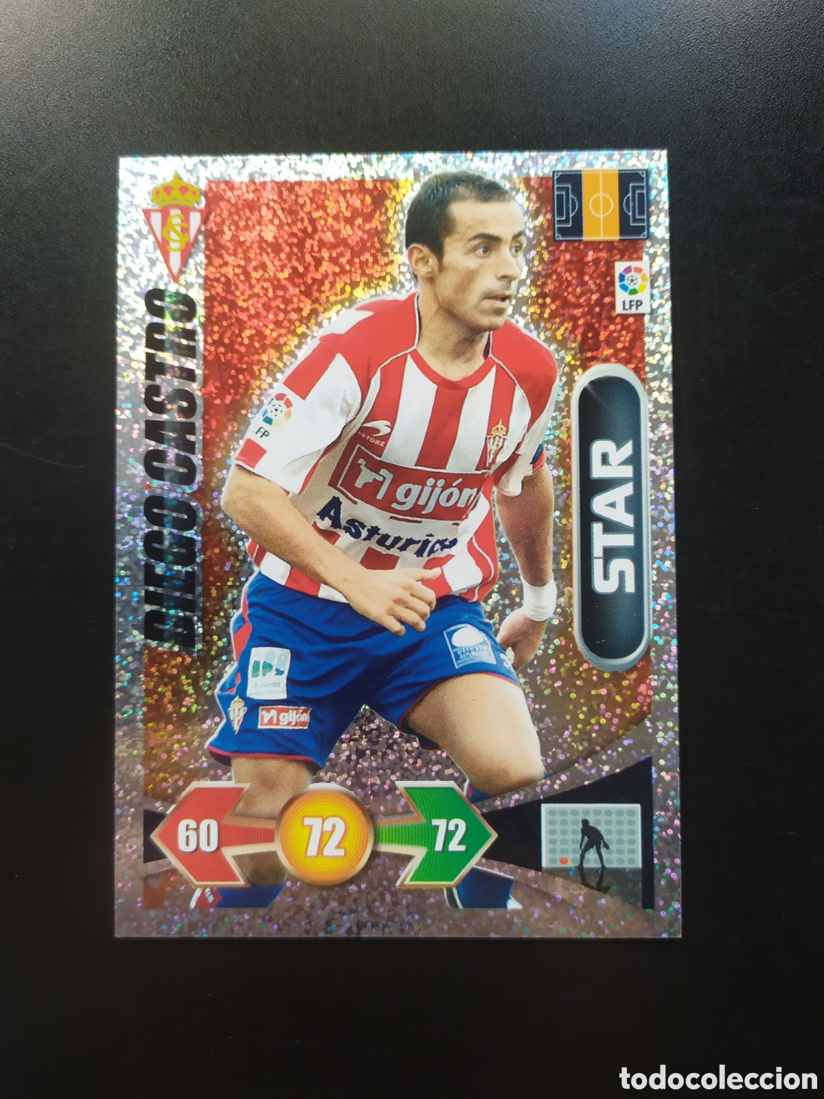 Cromos de F&uacute;tbol: Adrenalyn 2009 2010 09 10 panini Diego Castro star brillantina gruesa Sporting Gij&oacute;n