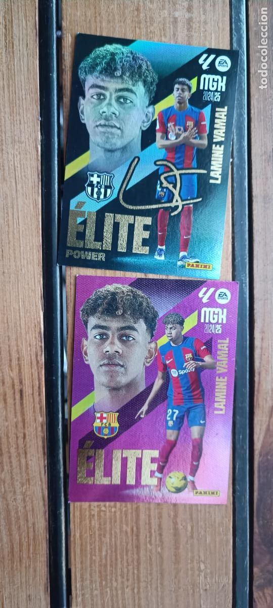 Cromos de F&uacute;tbol: 2 cromos 7 LAMINE YAMAL ELITE BARCELONA MEGACRACKS MGK PANINI 2024 2025 24 25 y firmado P7