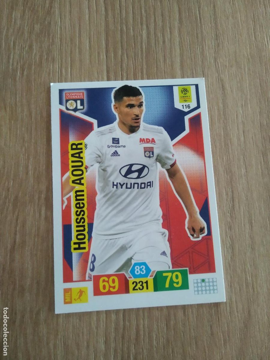 Figurine di Calcio: 116 AOUAR OLYMPIQUE LYON CROMO FUTBOL PANINI LIGUE 1 FOOT 19-20 FRANCIA ADRENALYN 2019-2020