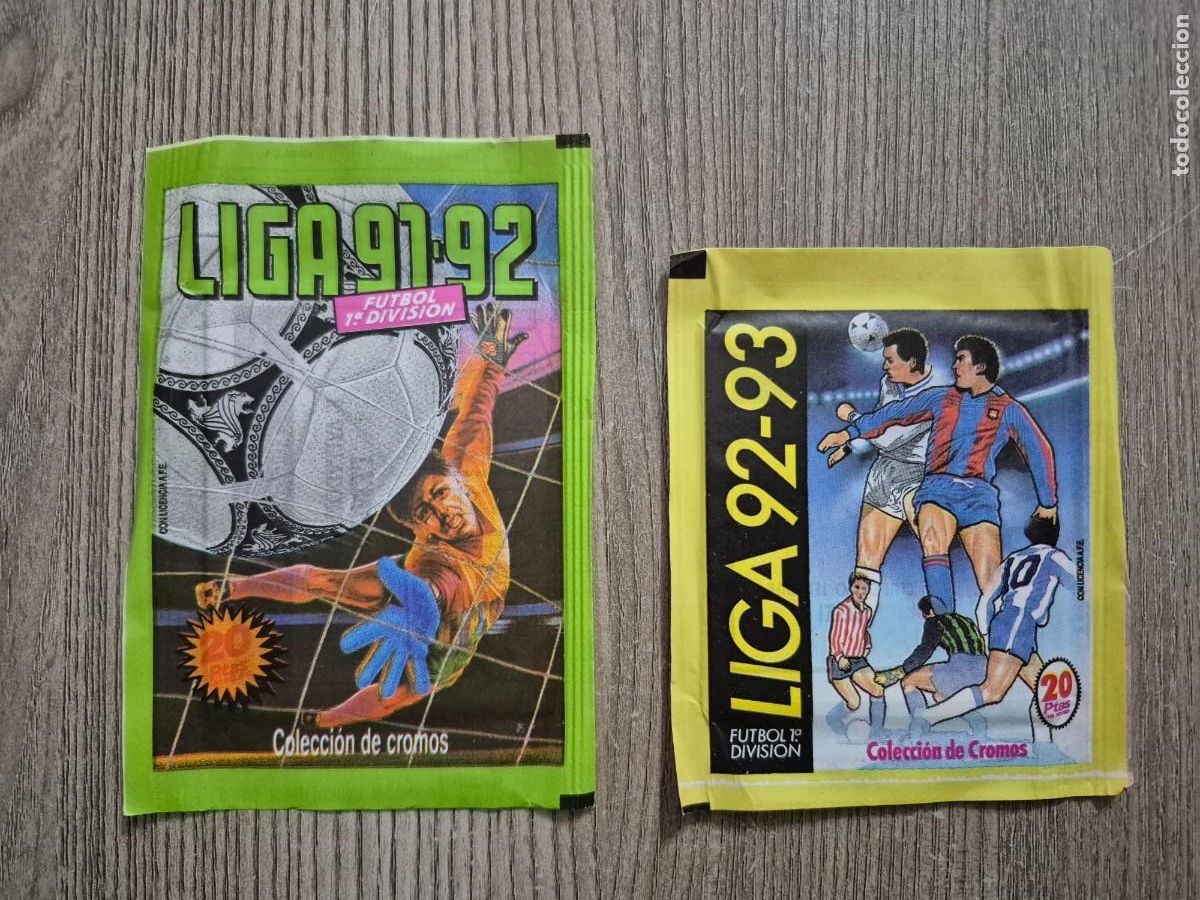 Cromos de F&uacute;tbol: LIGA 91/92 Y LIGA 92/93 2 SOBRES CERRADOS.