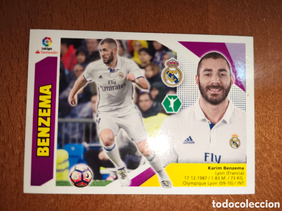Cromos de F&uacute;tbol: Benzema n&deg;15 liga este 17/18 Real Madrid