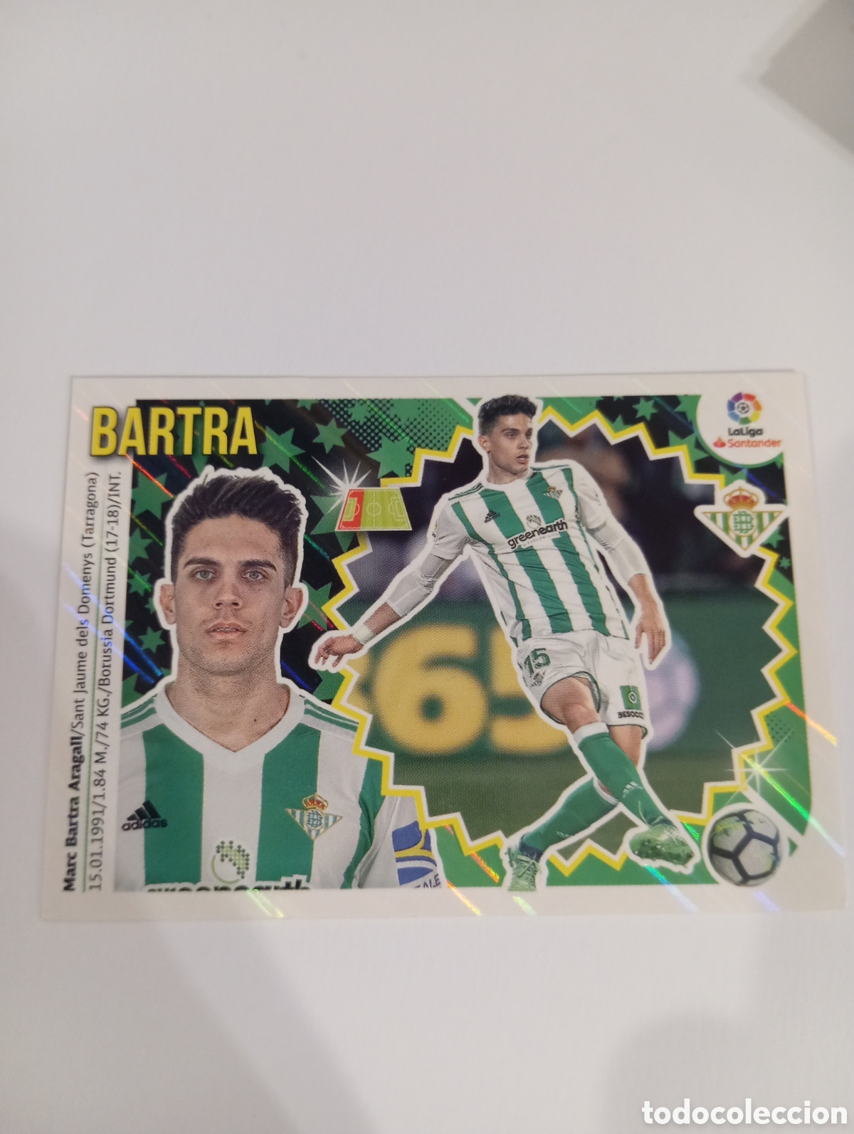 Cromos de F&uacute;tbol: Bartra 6 Betis liga este 18-19 panini 2018 2019