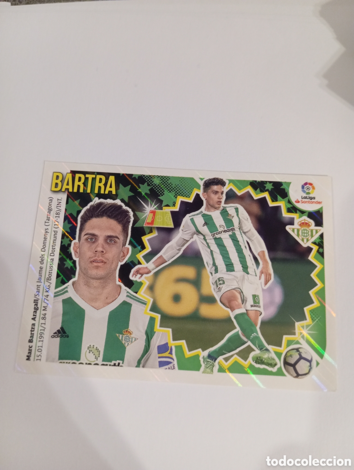 Cromos de F&uacute;tbol: Bartra 6 Betis liga este 18-19 panini 2018 2019