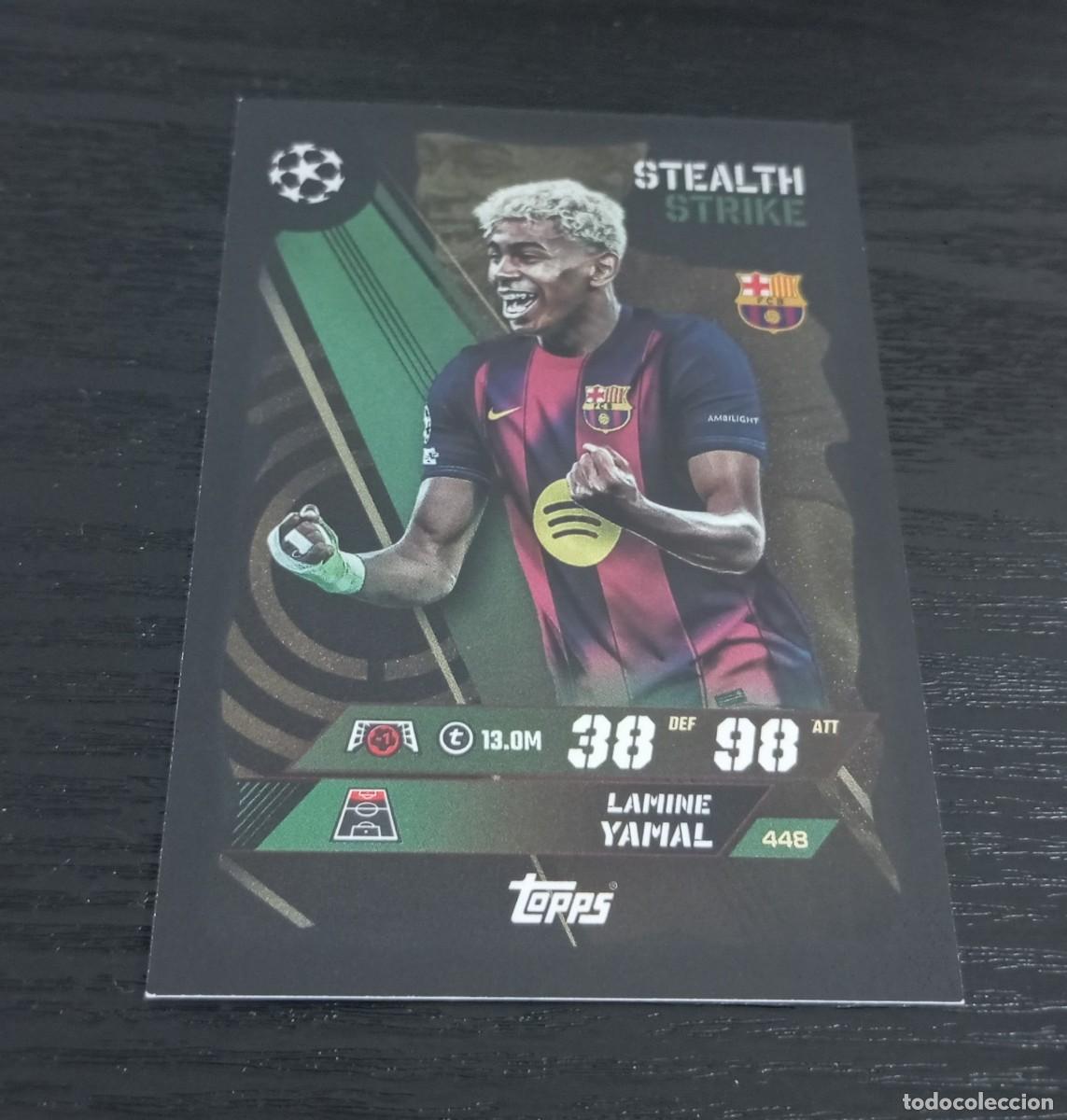 Cromos de F&uacute;tbol: -TOPPS MATCH ATTAX 25-26 : 448 LAMINE YAMAL ( BARCELONA ) -- STEALTH STRIKE --