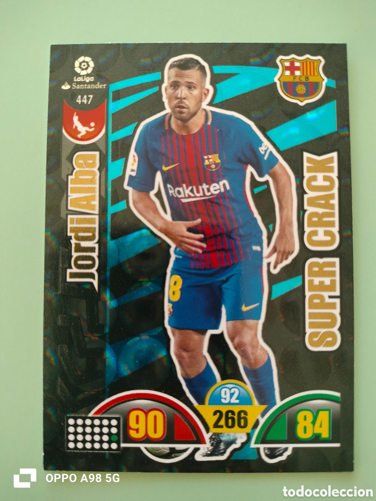 Cromos de Futebol: Cromo card Jordi Alba Barcelona S&uacute;per crack Adrenalyn liga temporada 2017 2018 17 18 Panini