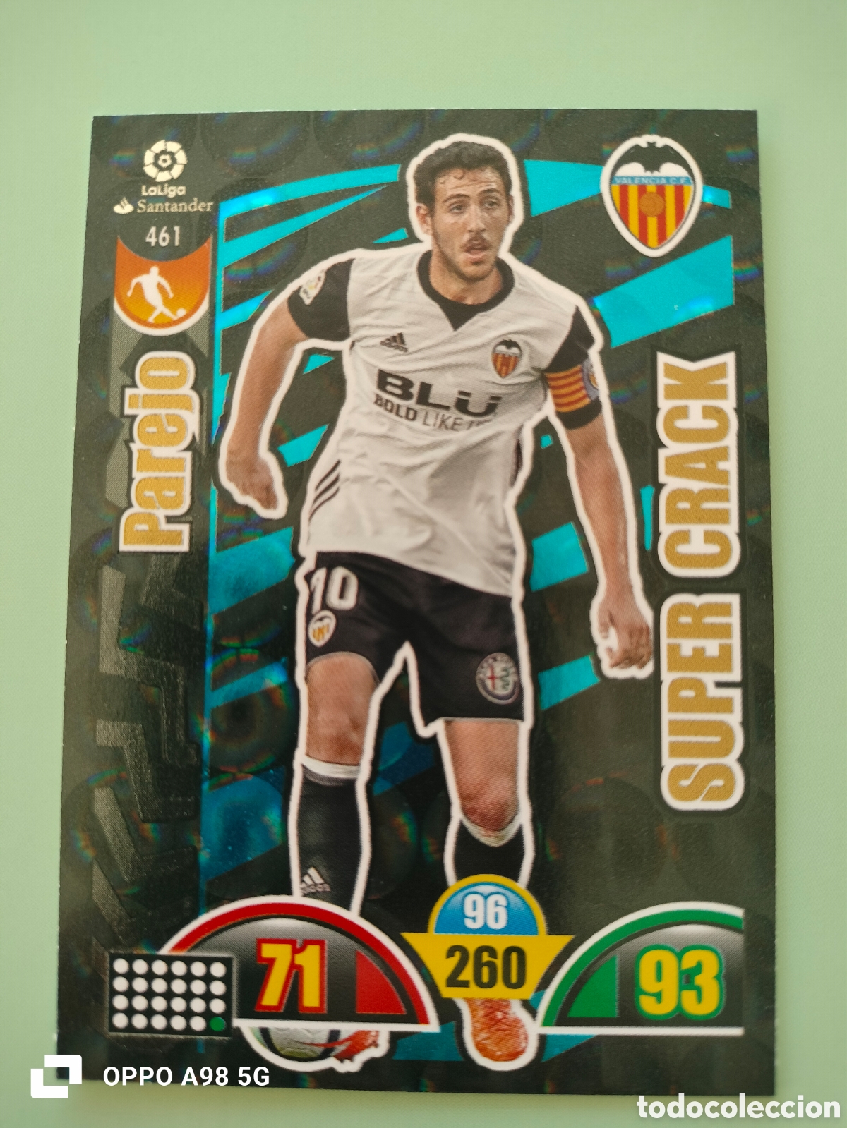 Fu&szlig;ball-Sticker: Cromo card Parejo Valencia S&uacute;per crack Adrenalyn liga temporada 2017 2018 17 18 Panini