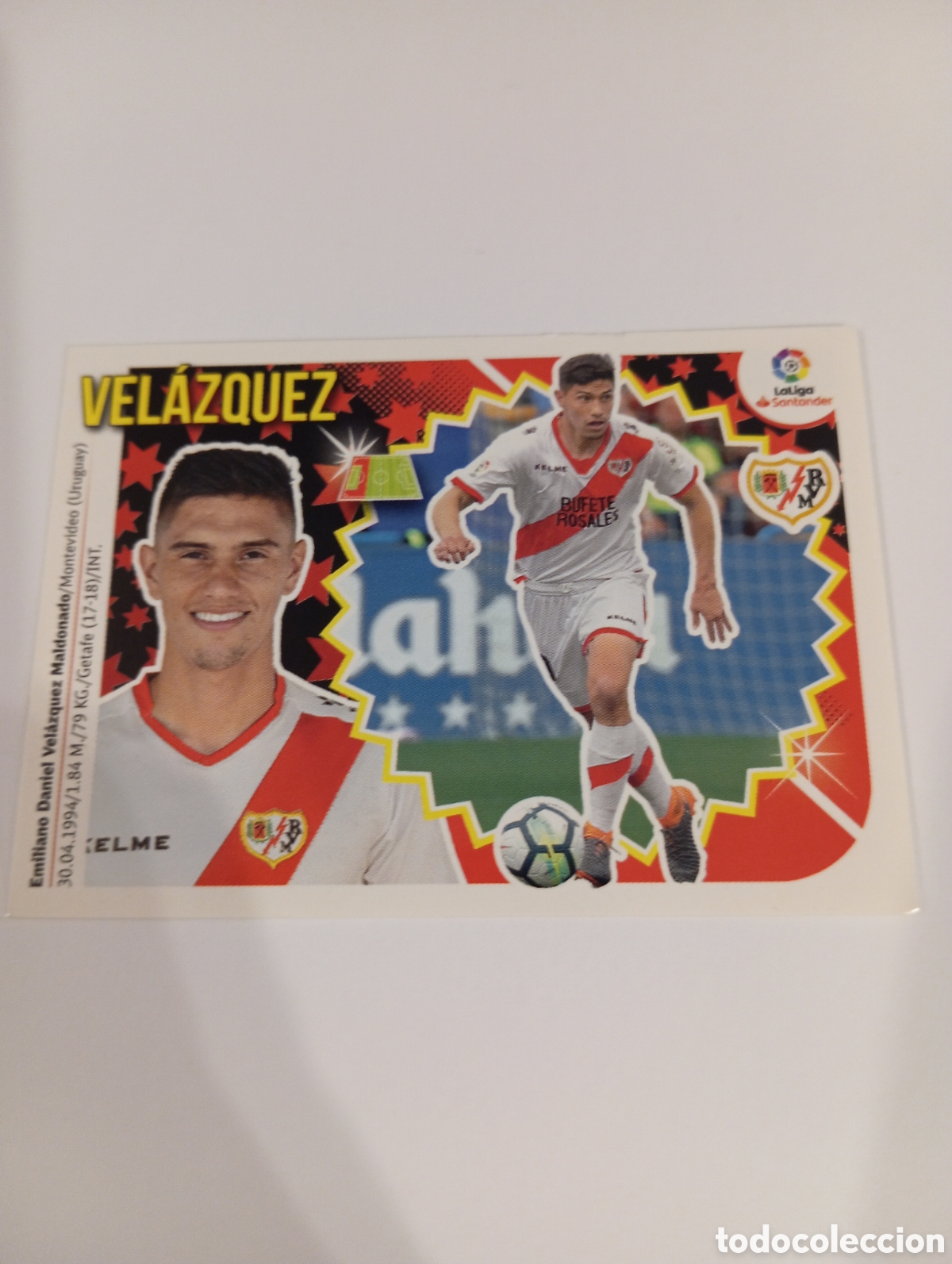 Cromos de F&uacute;tbol: Vel&aacute;zquez 6 Rayo Vallecano liga este 18-19 panini 2018 2019