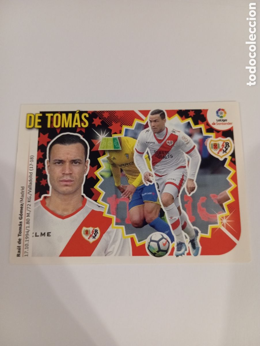 Cromos de Futebol: De Tom&aacute;s 13 BIS Rayo Vallecano liga este 18-19 panini 2018 2019