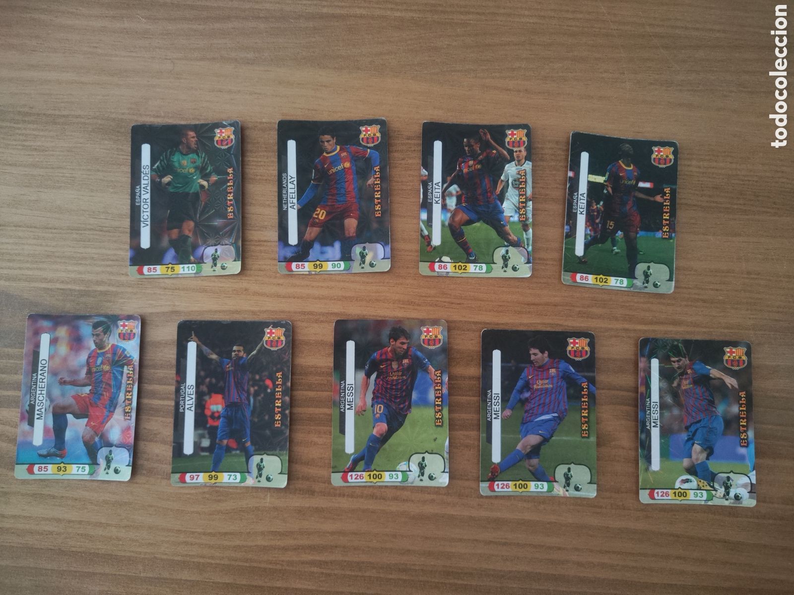 Cromos de F&uacute;tbol: Lote 9 cromos distintos Barcelona colecci&oacute;n cima de la liga 11 12 2011 2012 Messi 3 distintos