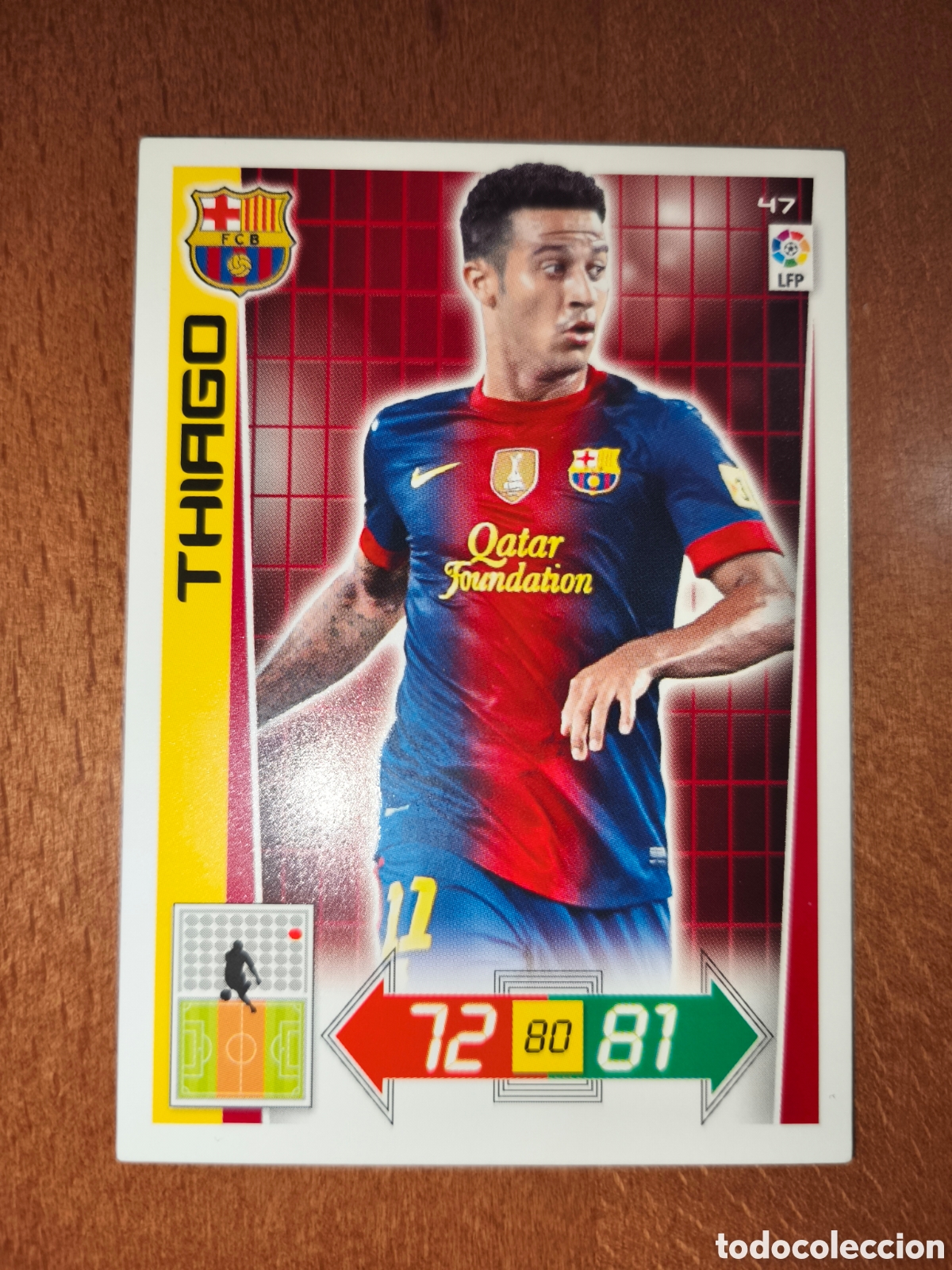 Fu&szlig;ball-Sticker: Thiago n&deg;47 Adrenalyn XL 12/13 Barcelona