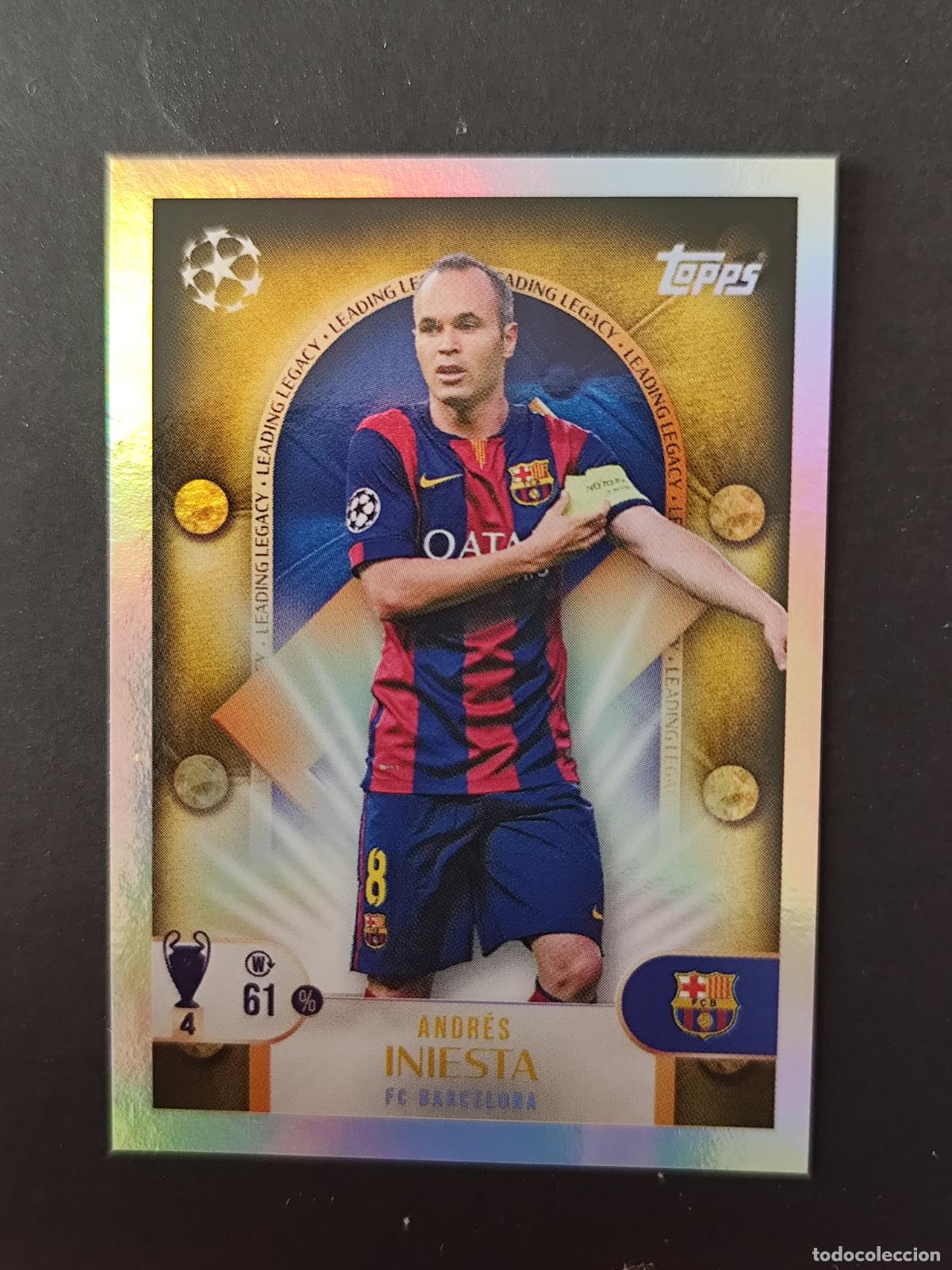 Cromos de f&uacute;tbol: 275 ANDRES INIESTA LEADING LEGACY BARCELONA BAR&Ccedil;A STICKER CHAMPIONS LEAGUE 2025 2026 25 26 TOPPS