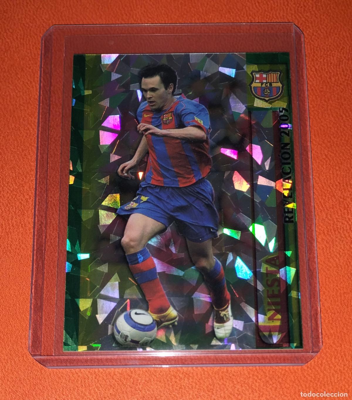 Figurine di Calcio: 26 ANDRES INIESTA REVELACION DIAMANANTES CARD F.C. BARCELONA MUNDICROMO LIGA FUTBOL 2005 2006 05 06