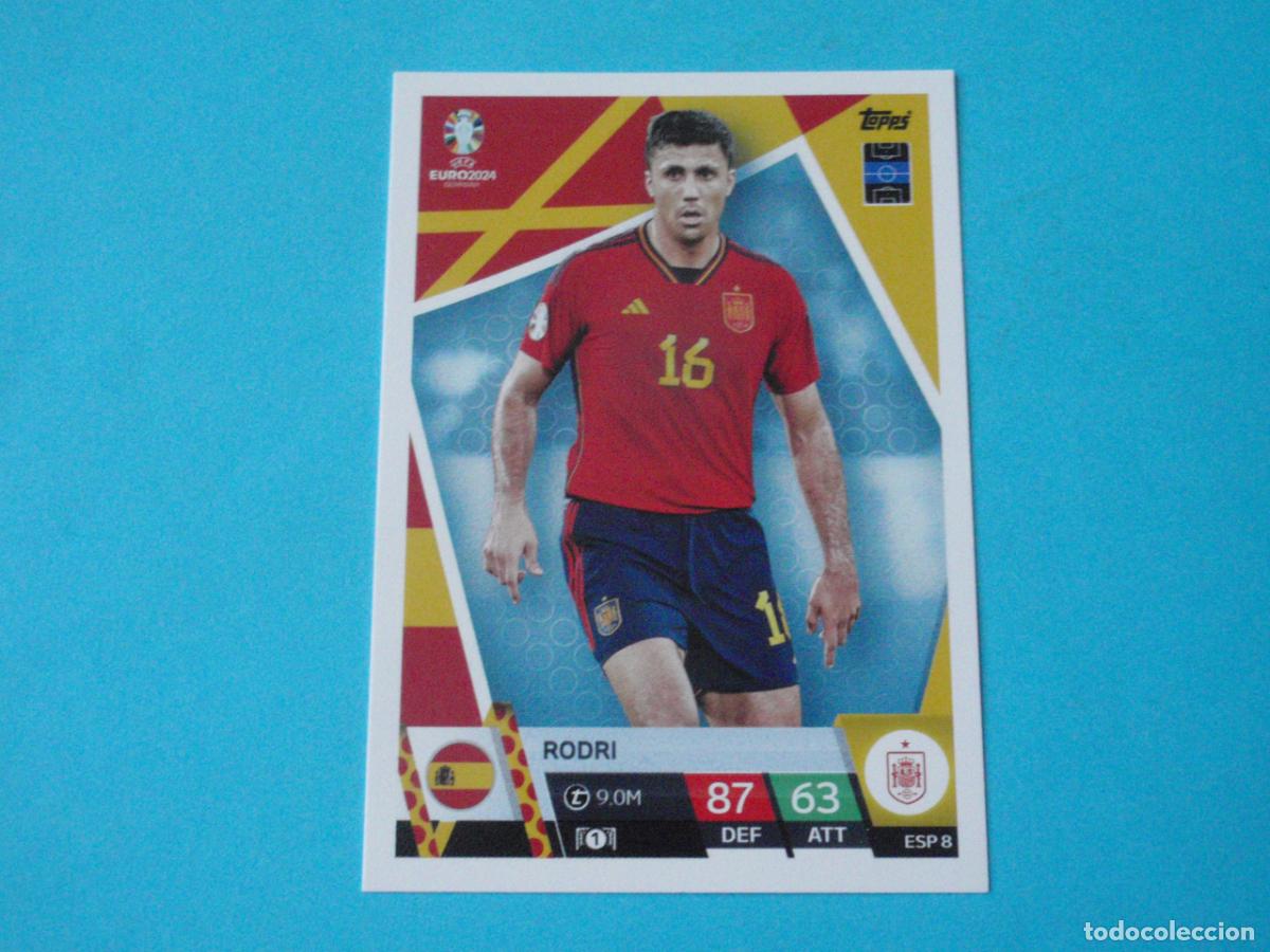 Figurine di Calcio: ESP 8 RODRI Espa&ntilde;a. Trading card UEFA EURO 2024 Topps Match Attax. 24