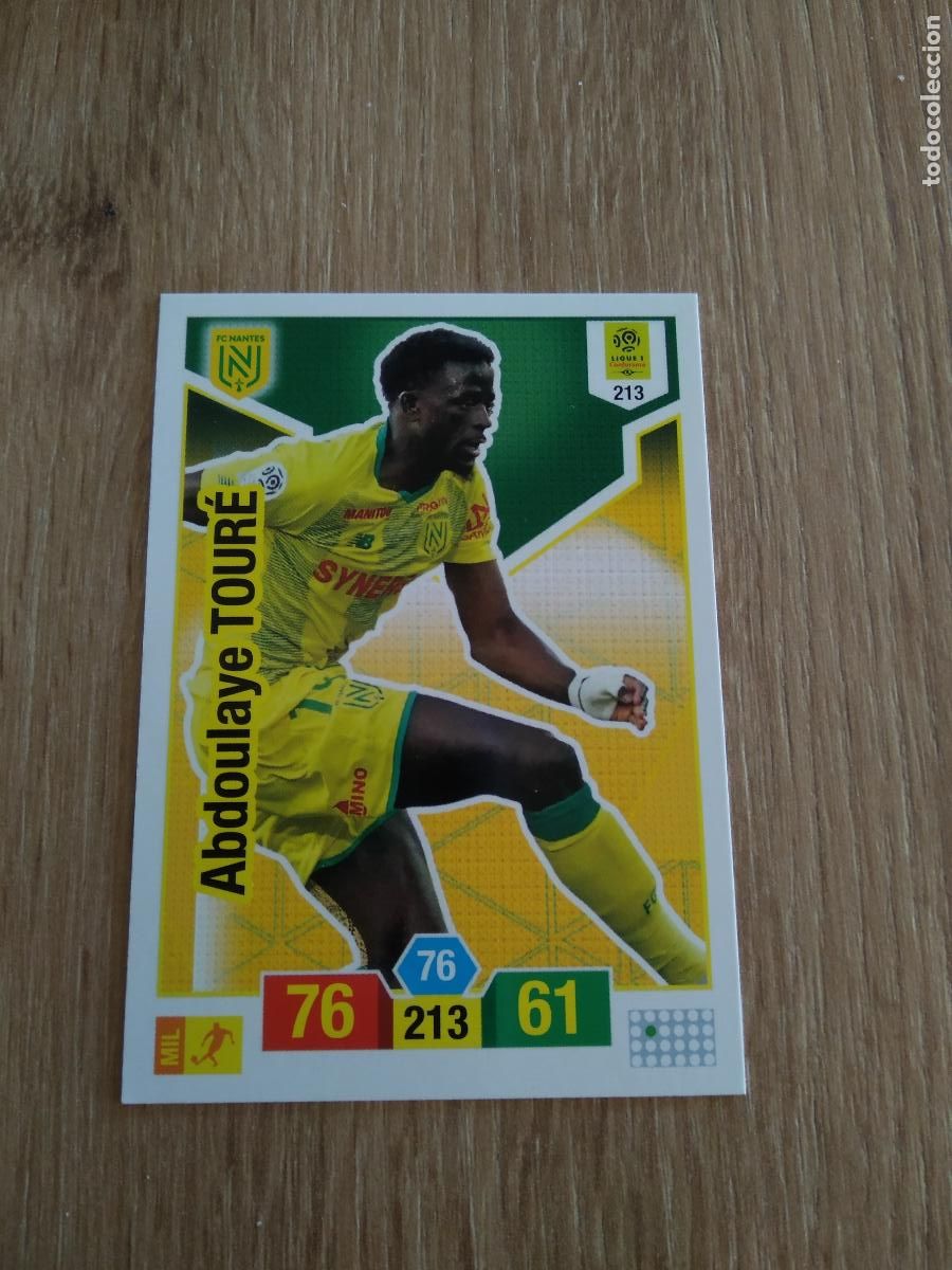 Cromos de F&uacute;tbol: 213 ABDOULAYE TOURE NANTES CROMO FUTBOL PANINI LIGUE 1 FOOT 19-20 FRANCIA ADRENALYN 2019-2020