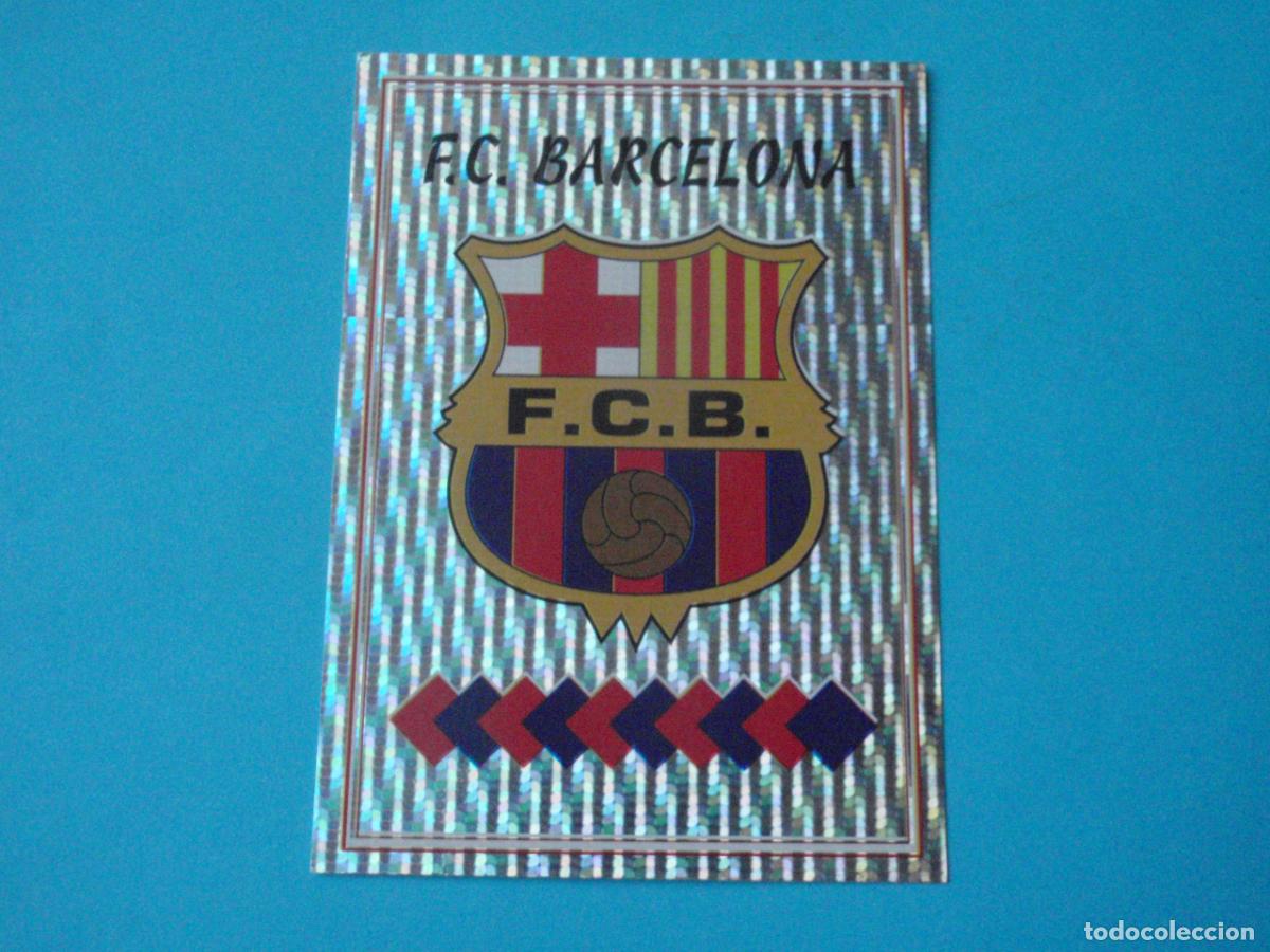Cromos de f&uacute;tbol: Cromo futbol n&ordm; B Escudo FC BARCELONA. LIGA 97/98 de PANINI. 1997 1998. Nunca pegado