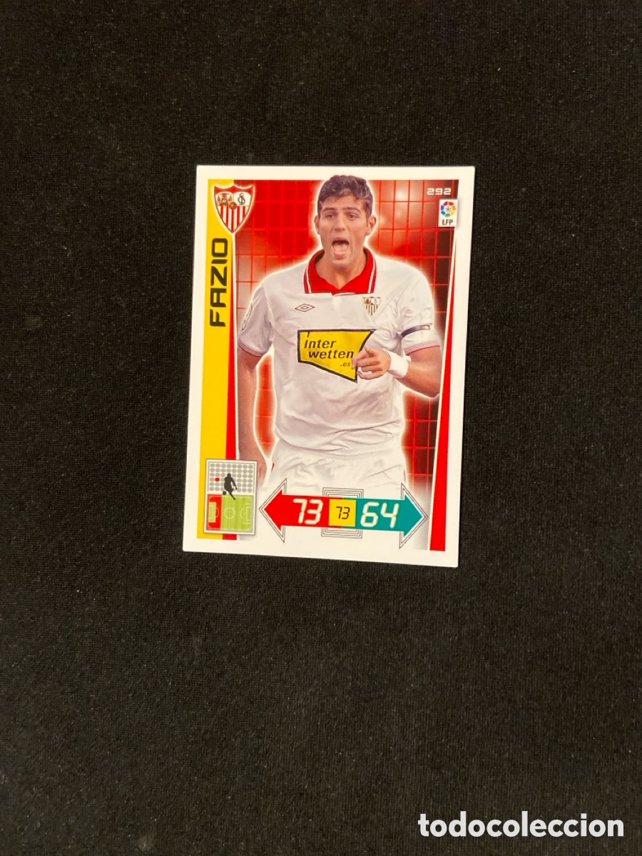 Cromos de f&uacute;tbol: FAZIO 292 (SEVILLA) 2012-2013 12 13 ADRENALYN PANINI CROMO CARTA A-2