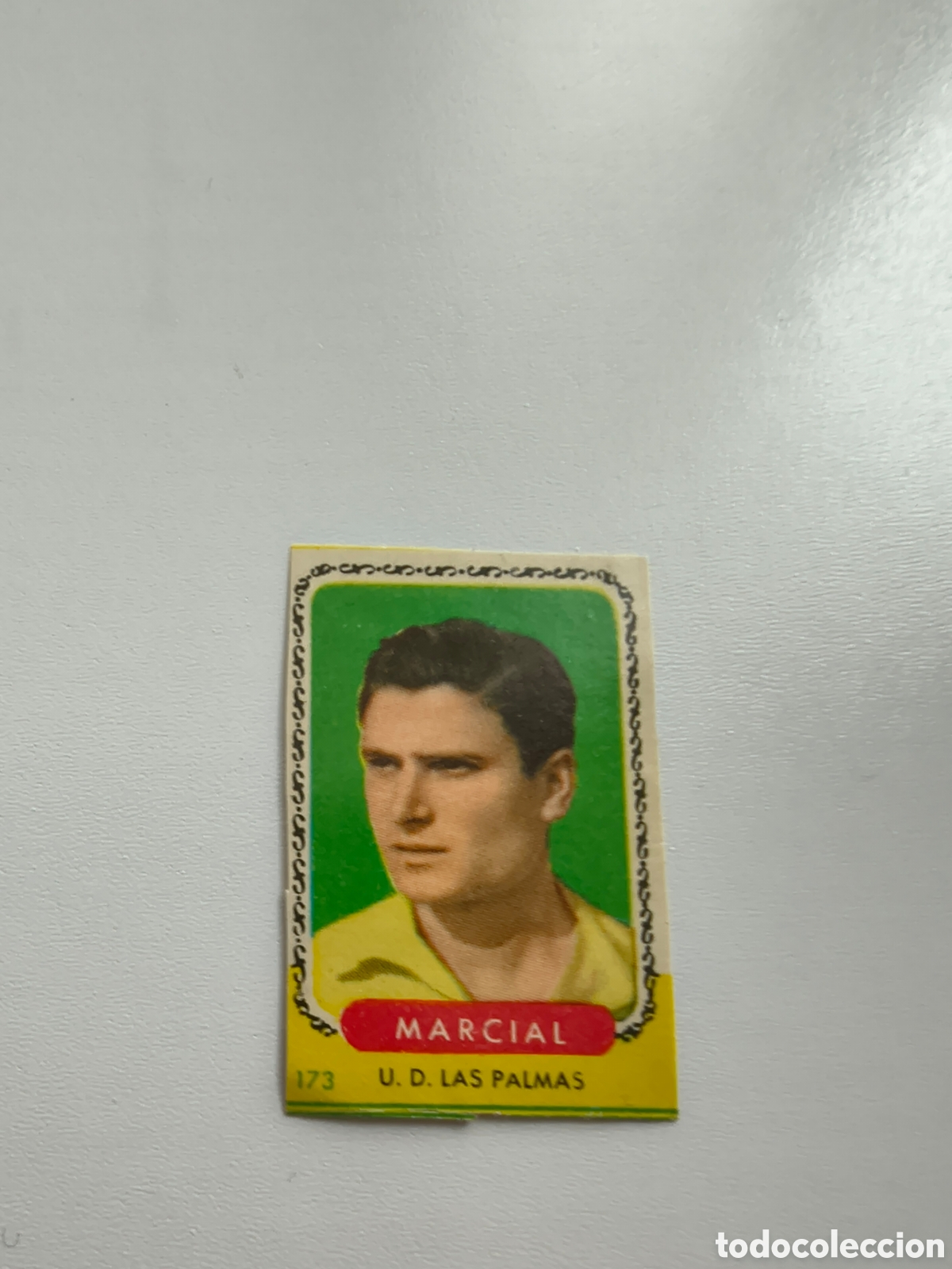 Cromos de Futebol: Cromo de Marcial del U.D. Las Palmas n&deg;173, Campeones Bruguera 1955 1956. Nunca pegado.