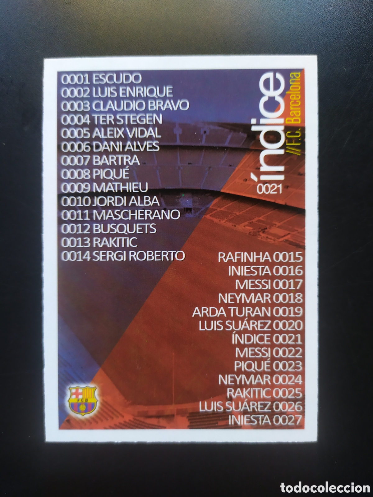 Cromos de Futebol: Mundicromo fichas Liga 2015 2016 15 16 &iacute;ndice n&deg; 21 Barcelona