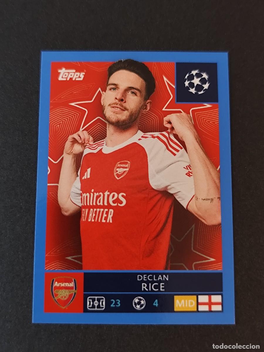 Cartes &agrave; collectionner de Football: 65 DECLAN RICE ARSENAL PARALELA AZUL BLUE STICKER CHAMPIONS LEAGUE 2025 2026 25 26 TOPPS