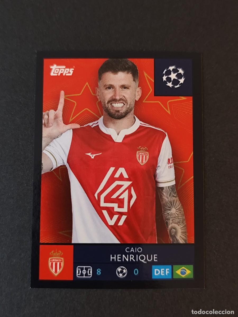 Cromos de f&uacute;tbol: 73 CAIO HENRIQUE MONACO PARALELA NEGRO BLACK STICKER CHAMPIONS LEAGUE 2025 2026 25 26 TOPPS