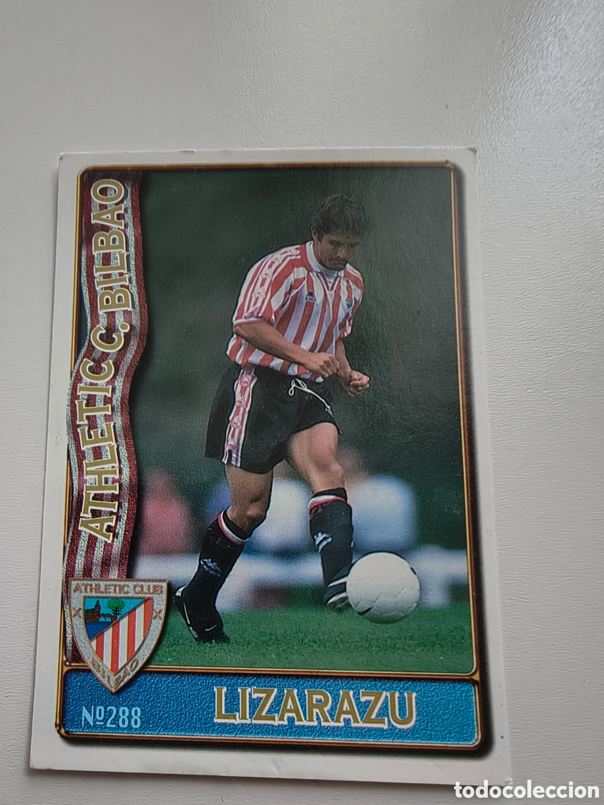 Football Stickers: Cromo de Bixente Lizarazu con error n&deg;288, 1996 1997 MC