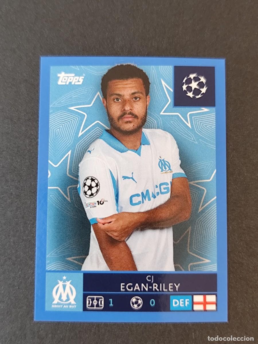 Cromos de Futebol: 344 EGAN-RILEY OLYMPIQUE MARSEILLE PARALELA AZUL BLUE STICKER CHAMPIONS LEAGUE 2025 2026 25 26 TOPPS