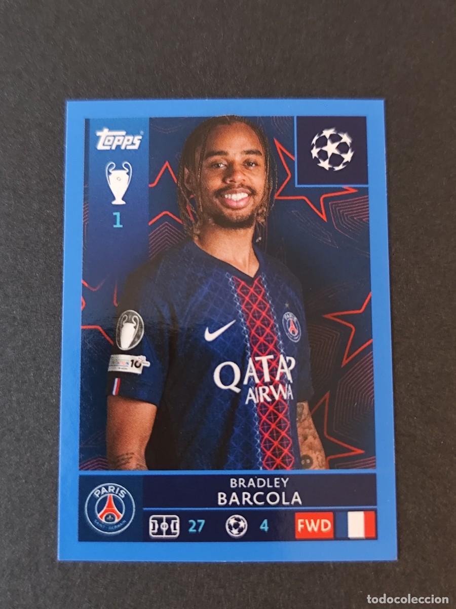 Cartes &agrave; collectionner de Football: 367 BARCOLA PARIS SAINT-GERMAIN PSG PARALELA AZUL BLUE STICKER CHAMPIONS 2025 2026 25 26 TOPPS